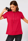 Cecil Short Sleeve Hooded T-Shirt, Hot Red