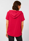 Cecil Short Sleeve Hooded T-Shirt, Hot Red