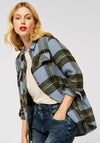 Street One Checked Shirt Jacket, Mid Sunny Blue Multi