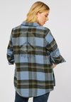 Street One Checked Shirt Jacket, Mid Sunny Blue Multi