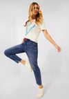 Cecil Jogger Style Jeans, Mid Blue Jeans