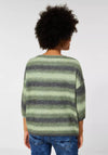 Street One Ombre Stripe Knit Jumper, Novel Green