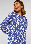 Street One Floral Semi Sheer Blouse, Intense Blue