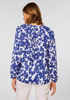 Street One Floral Semi Sheer Blouse, Intense Blue