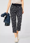 Street One Loose Printed Trousers, Dark Vintage Blue