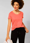 Street One V Neck T-Shirt, Sunset Coral