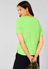 Street One Ribbed Round Neckline T-Shirt, Peppy Green