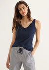 Street One Lace Trim Vest, Navy