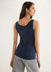 Street One Lace Trim Vest, Navy