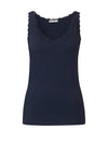 Street One Lace Trim Vest, Navy