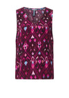 Street One Ikat Print Sleeveless Top, Pink Multi