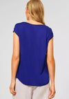 Street One Floral Cap Sleeve Top, Intense Blue