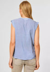 Street One Striped Sleeveless Shirt, Blue & White