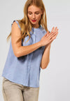 Street One Striped Sleeveless Shirt, Blue & White