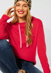 Street One Lightweight Drawstring Hoodie, Raspberry