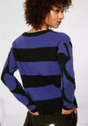 Street One Soft Knit Abstract Jumper, Blue & Black