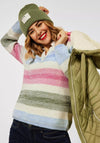 Street One V Neck Striped Knit Jumper, Multi