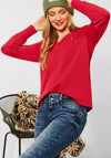 Street One V Shaped Neck Pullover, Raspberry