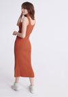 Superdry Womens Sahara Knit Midi Dress, Rust