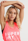 Superdry Womens Sport Core Sport Graphic Vest Top, Coral