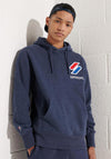 Superdry Sports Style Applique Hoodie, Blue Marl