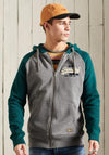 Superdry Duo Raglan Ziphood, Dark Marl