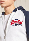 Superdry Duo Raglan Ziphood, Ice White