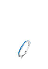 Ti Sento Milano Blue Cubic Zirconia Ring, Silver Size 56