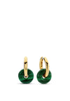 Ti Sento Milano Malacite Stone Large Double Hoop Earrings, Gold