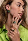 Ti Sento Milano Malacite Stone Large Double Hoop Earrings, Gold