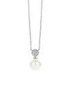 Ti Sento Pearl Drop Necklace, Silver