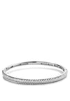 Ti Sento Milano Slim Ribbed Bangle, Silver