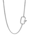 Ti Sento Milano Statement Lock Chain Necklace, Silver