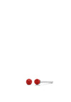 Ti Sento Milano Minimalist Stone Ball Stud Earrings, Red