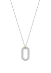 Ti Sento Milano Zirconia Embellished Link Drop Necklace, Gold & Silver