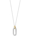 Ti Sento Milano Zirconia Embellished Link Drop Necklace, Gold & Silver