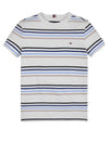 Tommy Hilfiger Boy Stripe Crepe Jersey Tee, White Multi