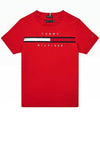 Tommy Hilfiger Boys Flag Rib Insert T-Shirt, Red