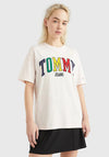 Tommy Jeans Womens Relaxed Crew Neck Tshirt, White