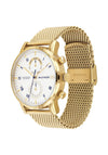 Tommy Hilfiger Mens Metal Mesh Strap Watch, Gold