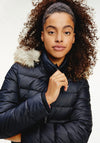 Tommy Jeans Womens Down Feather Quilted Jacket, Black