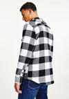 Tommy Jeans Sherpa Flannel Overshirt, Black & White