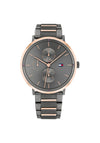 Tommy Hilfiger Womens Jenna Bi-Colour Watch, Grey & Rose Gold