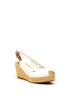 Tommy Hilfiger Womens Iconic Sling Back Wedge Sandals, Ivory