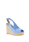 Tommy Hilfiger Womens Iconic Sling Back High Wedge Sandals, Blue