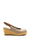 Tommy Hilfiger Womens Iconic Sling Back Wedge Sandals, Stone
