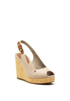 Tommy Hilfiger Womens Iconic Sling Back High Wedge Sandals, Stone