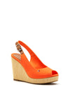 Tommy Hilfiger Womens Iconic Sling Back High Wedge Sandals, Orange