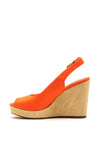 Tommy Hilfiger Womens Iconic Sling Back High Wedge Sandals, Orange