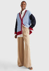 Tommy Hilfiger Womens Relaxed Colour Block Cardigan, Moon Blue